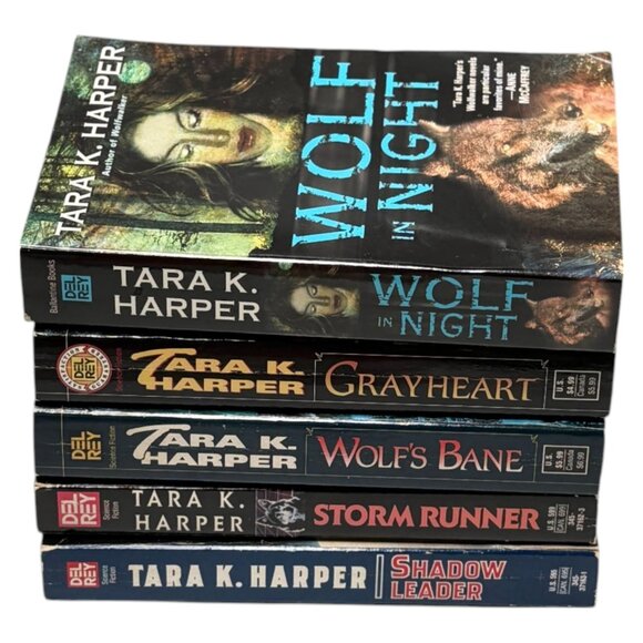 Del Ray Tara K Harper Lot 5 Book PB Wolf Grayheart Bane More Vintage Fantasy - Picture 4 of 16